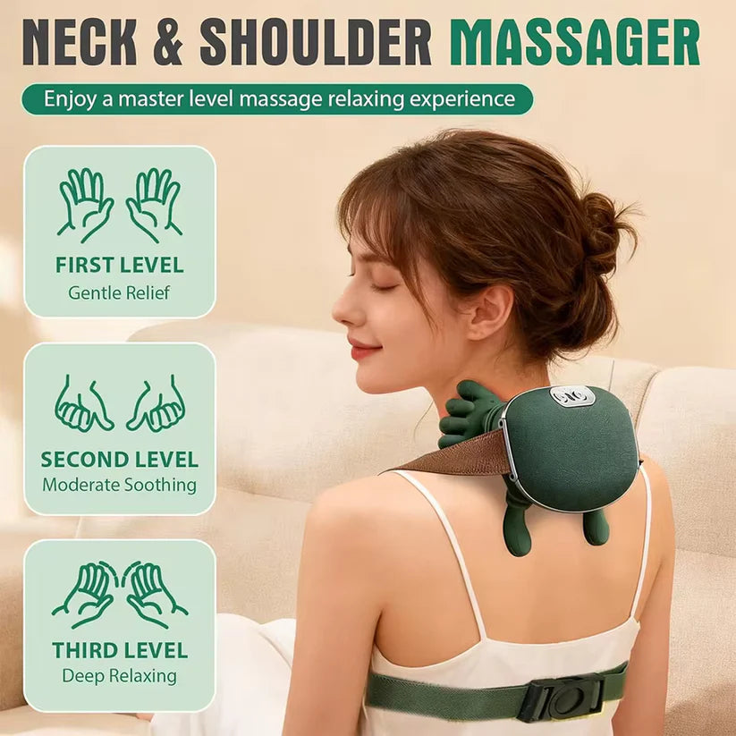 Wireless 4D Neck & Back Massager with Heat Therapy With 12 Months Warranty