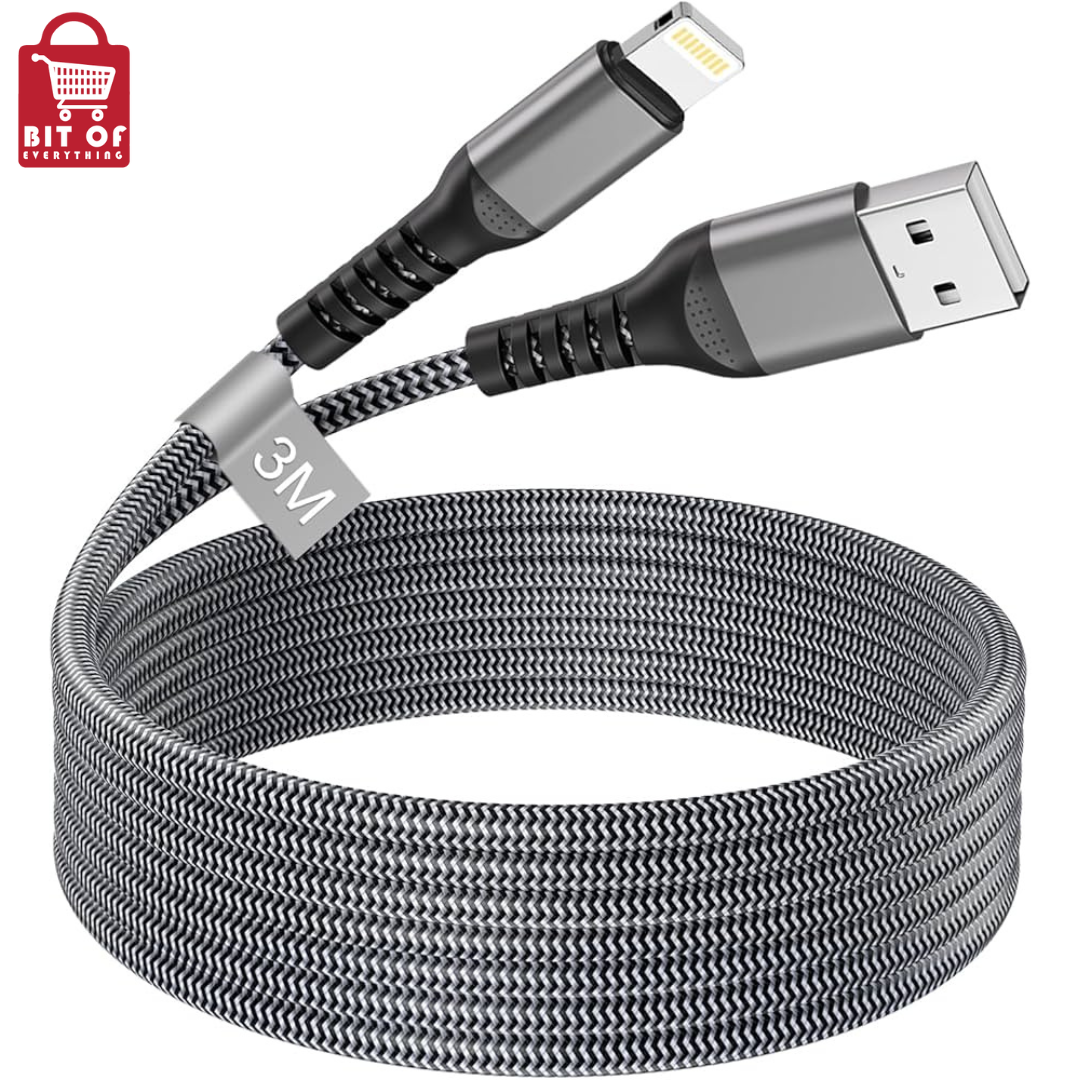 iPhone Charger Cable 3M[Apple MFi Certified], USB to Lightning Cable 3M Extra Long iPhone Cable Fast Charging iPhone Wire Lead Nylon iPhone Charging Cable for iPhone 14 13 12 11 Pro Max/XS/8/7/6,iPad