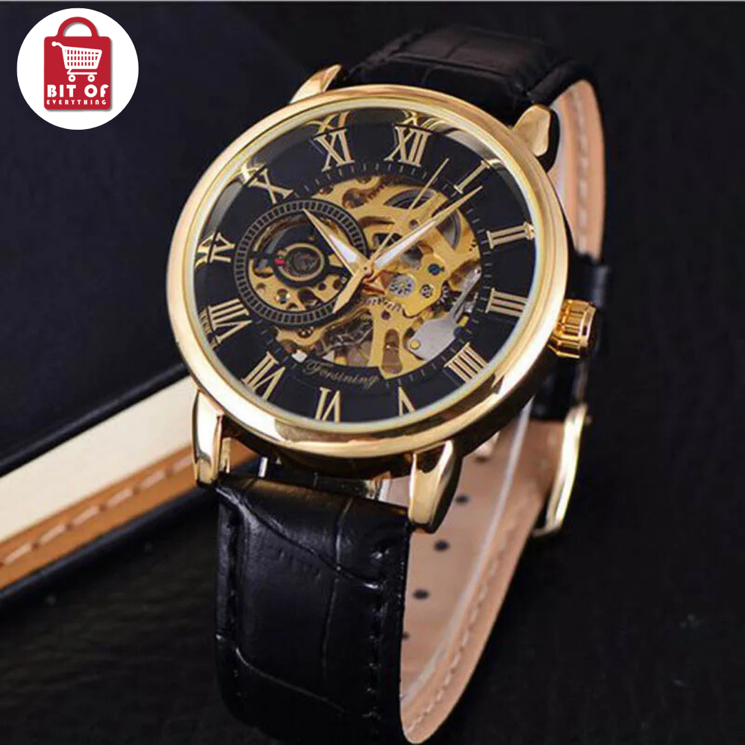 SEWOR Vintage Style Transparent Skeleton Mechanical Hand Winding Watch