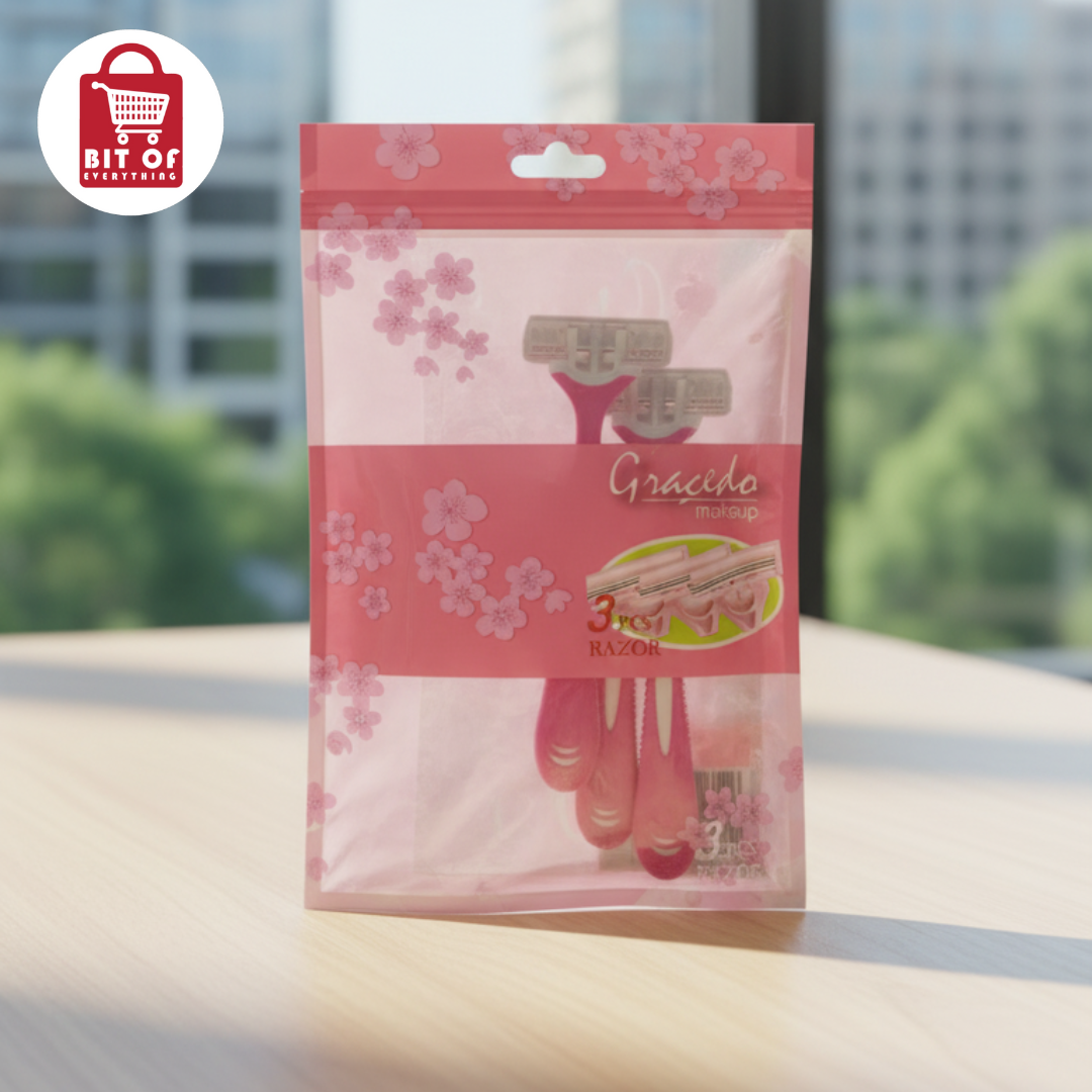 Ladies Razor 3 Pcs Pack ✨ | Smooth & Gentle Hair Remover for Silky Skin 💖🪒