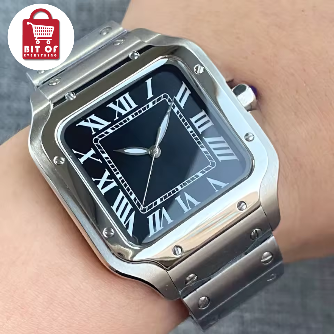 Cartier Branded Watch Automatic Movement Unisex With Black Dial