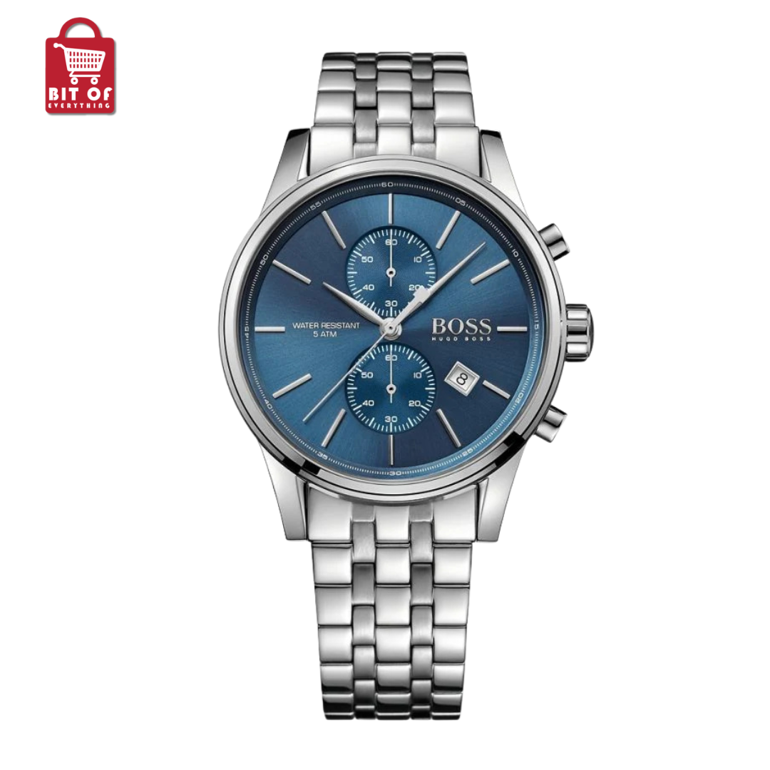 Hugo Boss Mens Chronograph Quartz Stainless Steel Blue Dial 41mm Watch - 1513384