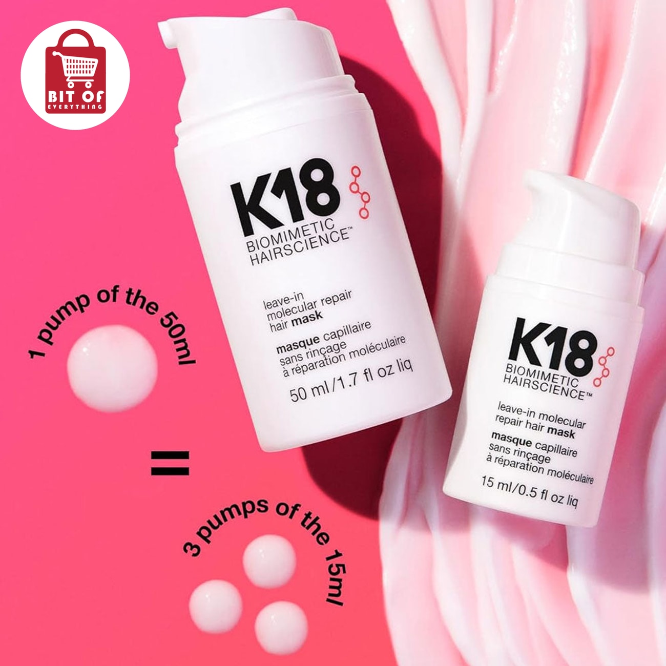 K18 Biomimetic Hair Mask – Leave-In Molecular Repair Treatment for Stronger, Smoother & Healthier-Looking Hair