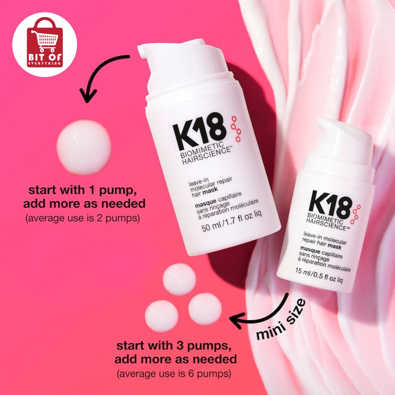 K18 Biomimetic Hair Mask – Leave-In Molecular Repair Treatment for Stronger, Smoother & Healthier-Looking Hair