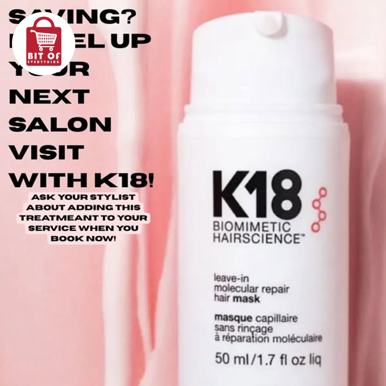 K18 Biomimetic Hair Mask – Leave-In Molecular Repair Treatment for Stronger, Smoother & Healthier-Looking Hair