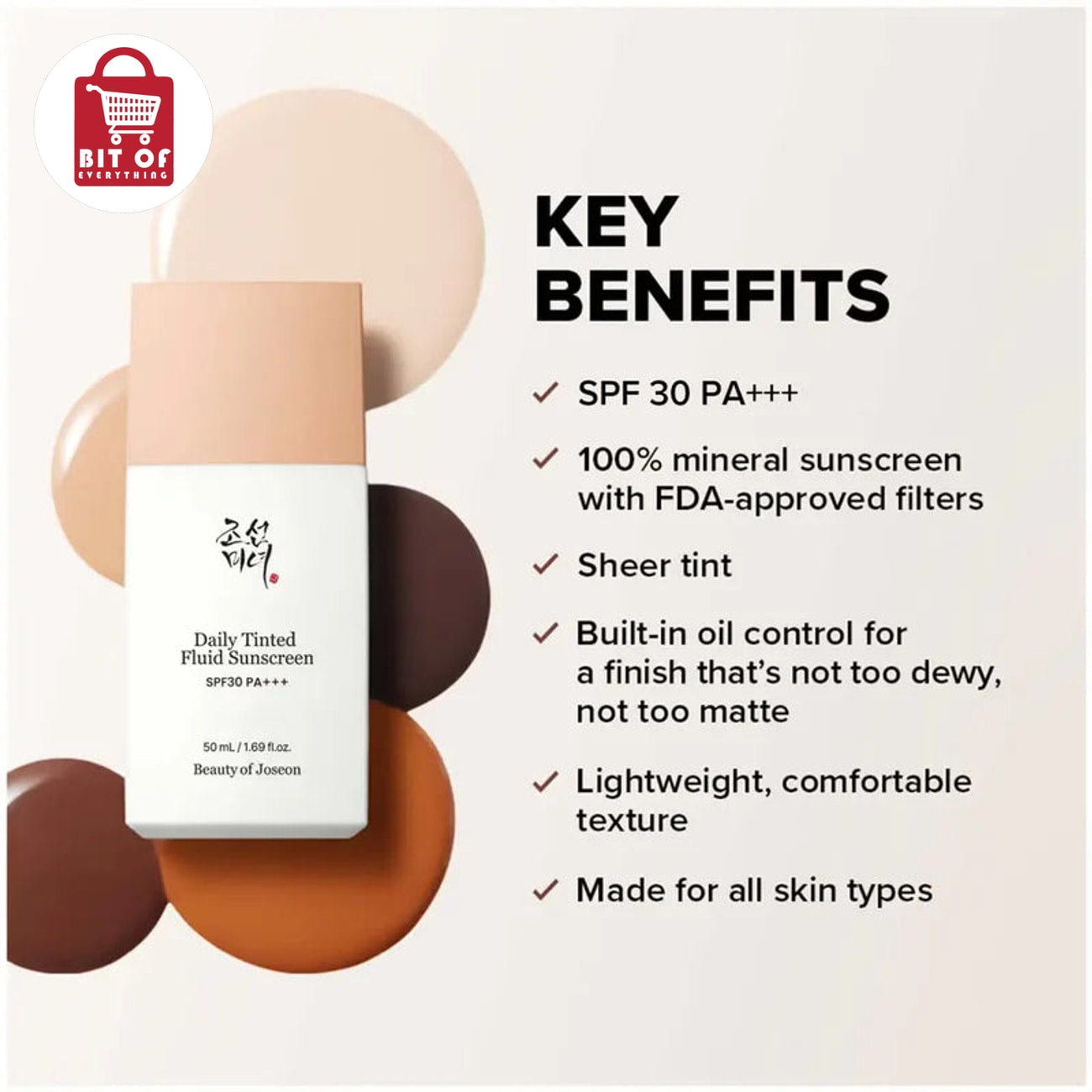 Korean Daily Tinted Sunscreen SPF 50+ – Lightweight UV Protection with Natural Skin-Tint Finish