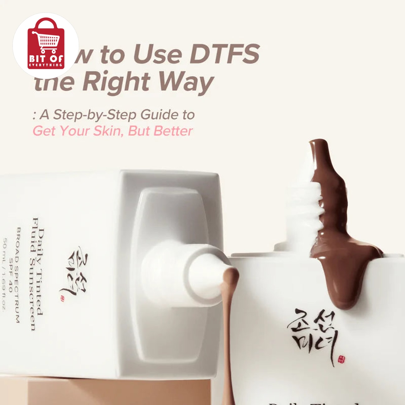 Korean Daily Tinted Sunscreen SPF 50+ – Lightweight UV Protection with Natural Skin-Tint Finish