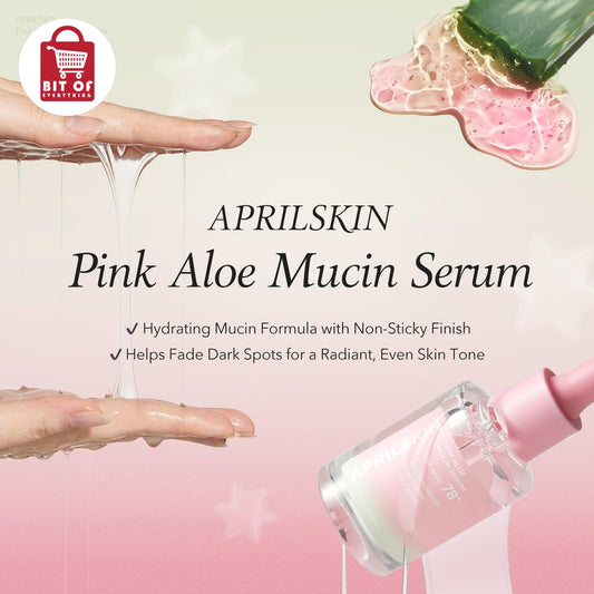 APRILSKIN Pink Aloe Mucin Serum – Hydrating & Soothing Facial Serum for Radiant, Smooth & Healthy-Looking Skin
