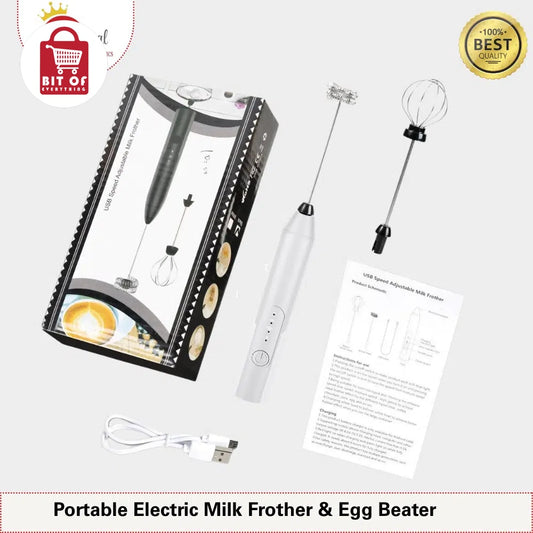 Adjustable Milk Frother – Electric Handheld Foam Maker for Coffee