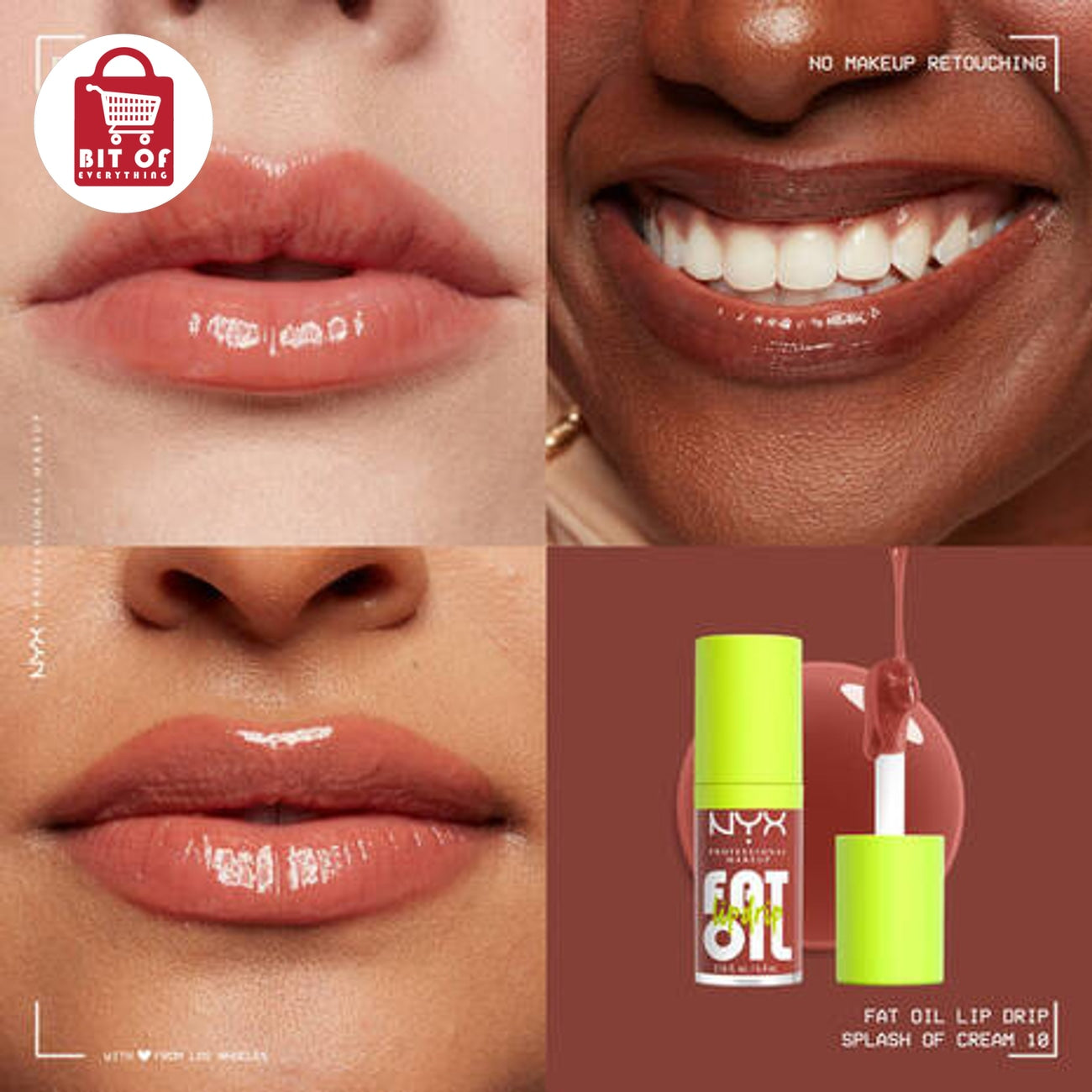 NYX Professional Makeup Fat Oil Lip Drip – Hydrating Lip Oil with Creamy, Jelly & Shimmer Finishes