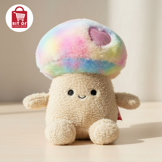 Rainbow Cap Mushroom Pal – Cute & Cuddly Toy for Kids 🍄🌈✨