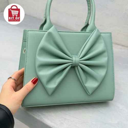 Charming Square Top Handle Handbag – Bow-Accent Elegance ✨